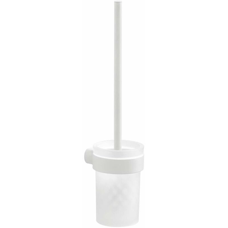 Sapho Gedy Pirenei - Brosse de toilette avec support mural, blanc/verre satiné PI330302