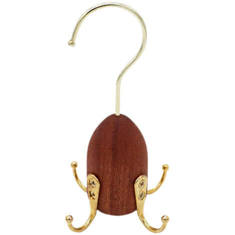 Porte-bandeau multifonction Bois Naturel avec 4 bras pivotants - Rangement pour liens, écharpes et accessoires -18 x 8 cm