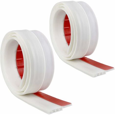 Porte Bas Joint Strip - Autocollant sous Porte Boudin Coupe-Froid Coupe-bise, Anti-Bruit, Anti-Insectes 1005cm (Blanc) 2Pcs，Lilaris