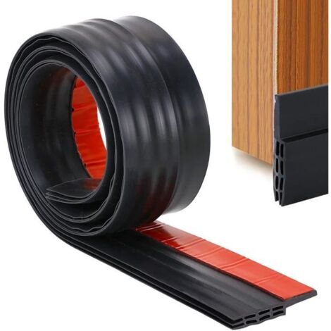 Porte Bas Joint Strip - Autocollant sous Porte Coupe-Bise Bise, Anti-Bruit, Anti-Bug en Noir