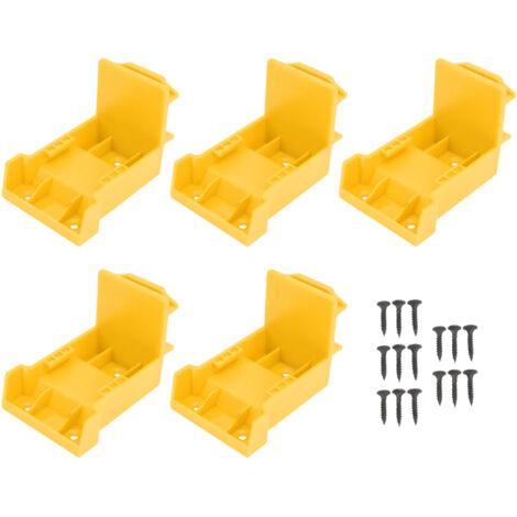 Porte-Batterie pour Outils Électriques (5 Pièces) Compatible DCB206 Support Murale Double Usage Garage Jaune ABS