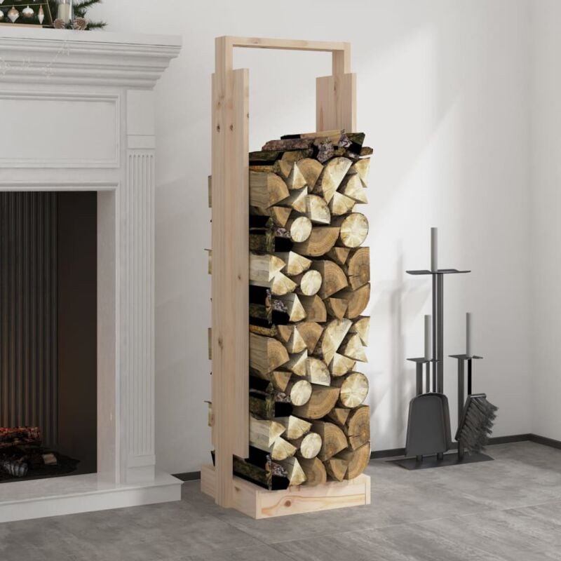 Porte-bûches Abri Bûches Range bûches 33,5x30x110 cm Bois massif de pin 58710