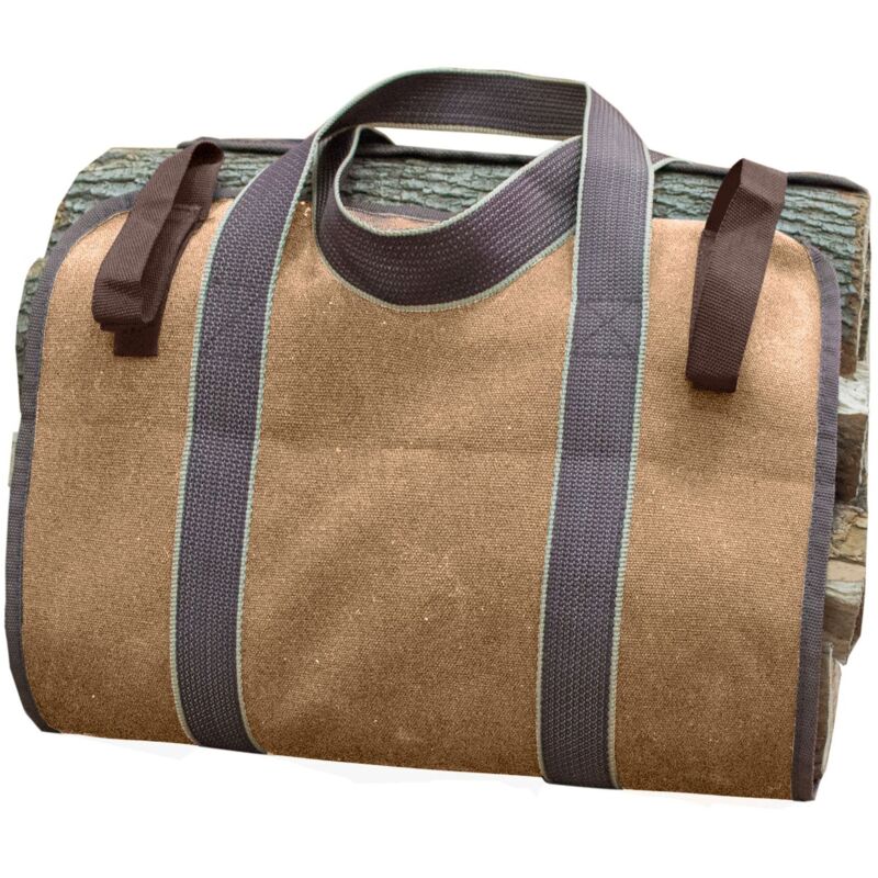 Porte-bûches de Bois de Chauffage - Toile Sac à Bûche Cheminée Sac de Rangement de Bûches pour Transport Facile