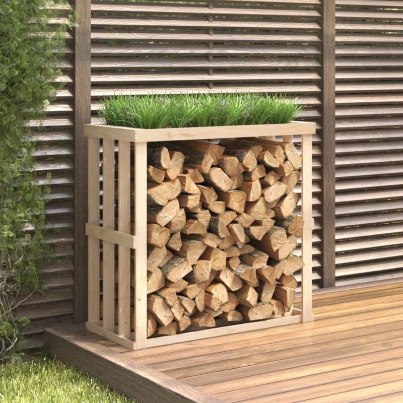 Porte-bûches d'extérieur 108x52x106 cm Bois massif de pin - Vidaxl