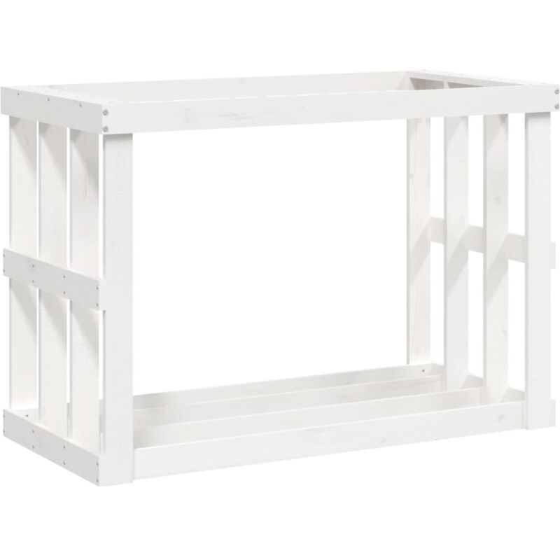 Vidaxl - Porte-bûches d'extérieur Blanc 108x52x74 cm Bois massif de pin