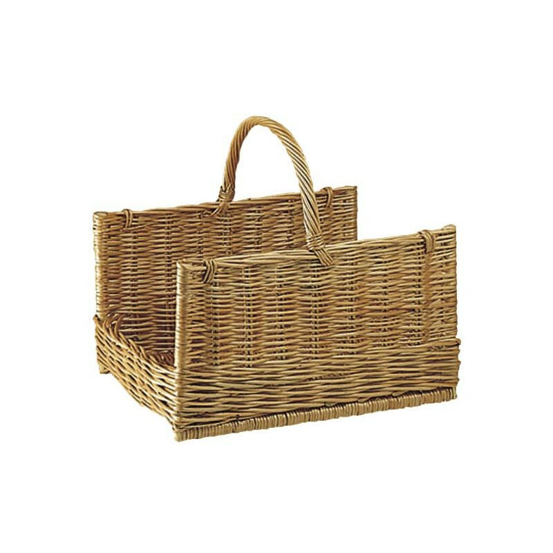 Porte-bûches en osier buff