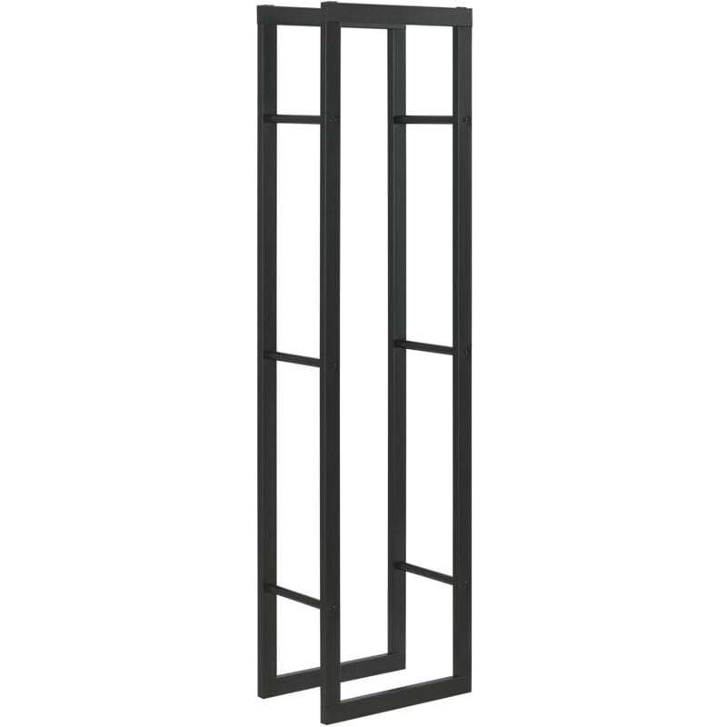 Helloshop26 - Porte-bûches robuste range-bûches solide support pour bois de chauffage rangement efficace pour intérieur extérieur acier laqué 40 x