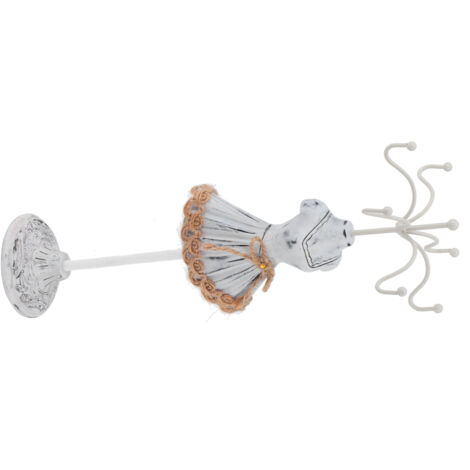 Porte-bijoux en résine avec présentoir amovible pour colliers et boucles d'oreilles - Support de rangement gris pour bijoux
