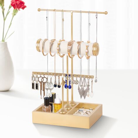 Boîte à Bijoux 3 Niveaux HOUSLUX - 2 Tiroirs, Rangement Organisé Vert
