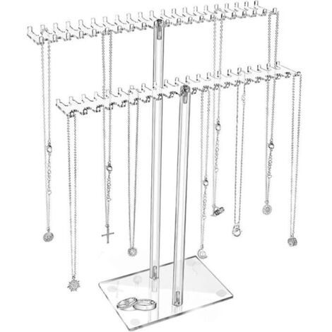 Porte Bijoux,Porte Collier Organisateur de Bijoux,Porte Collier en Acrylique,Porte Bijoux Transparent pour