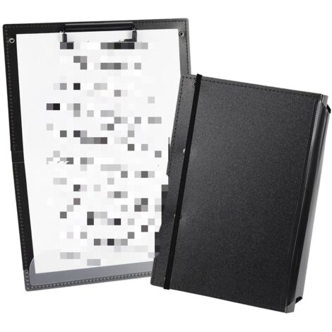 Porte-bloc pliable, porte-bloc, pliable, porte-bloc pliable, porte-bloc de poche, clip pliable, 2 pièces - noir