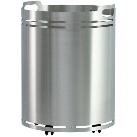 Porte-bois ronde inox d.38 h. 52 cm.  Made in Italy