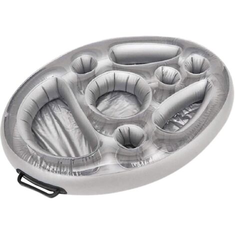 Porte-boissons gonflable - Bar flottant - Plateau flottant pour rafraîchissements - Porte-boissons portable pour piscine - Accessoires de fête pour piscines H