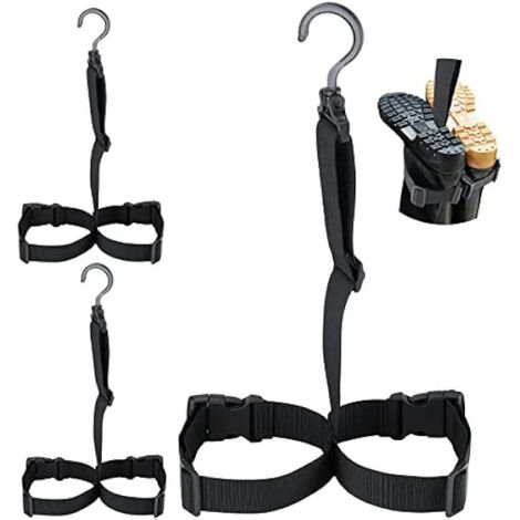 Porte-Bottes De Pêche - Support Pour Bottes De Guêtres Avec Sangle Réglable Et Crochet Pivotant 360° - Pour Séchage Et Rangement - Lot De 3