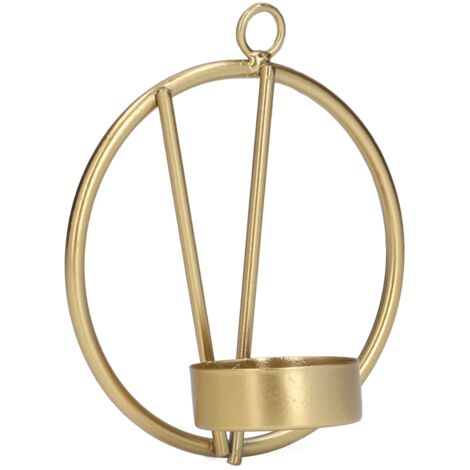 Porte-boucie mural rond doré contemporain - Support pour bougies design épuré