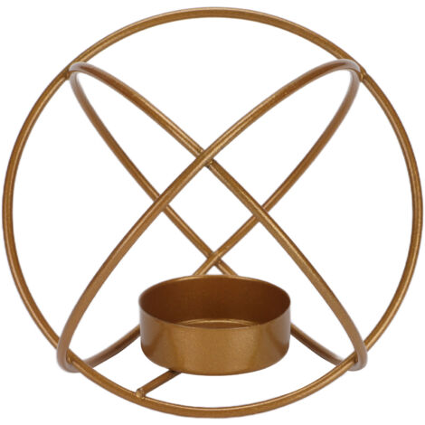 Porte-bougeoir en métal doré foncé, candélabre pour décoration intérieure et centre de table élégant.