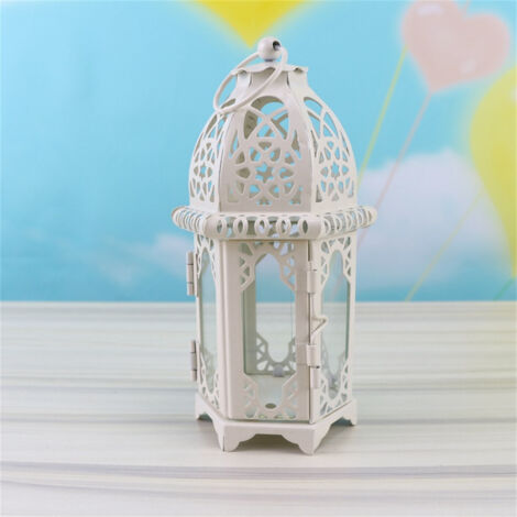 Porte-bougie chauffe-plat en métal – Petit format décoratif pour table et mariage – blanc translucide