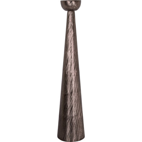 Porte bougie design fumé en aluminium effet verrier élégant - fumé effet métal brossé