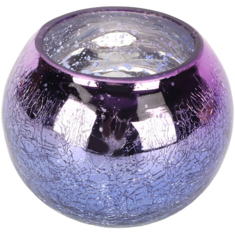 Porte-bougie en verre dégradé violet, décoration de table artisanale et romantique pour ambiance chaleureuse