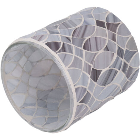 Porte-bougie en verre dépoli gris - Support pour bougies décoratives - Parfait pour mariages et événements