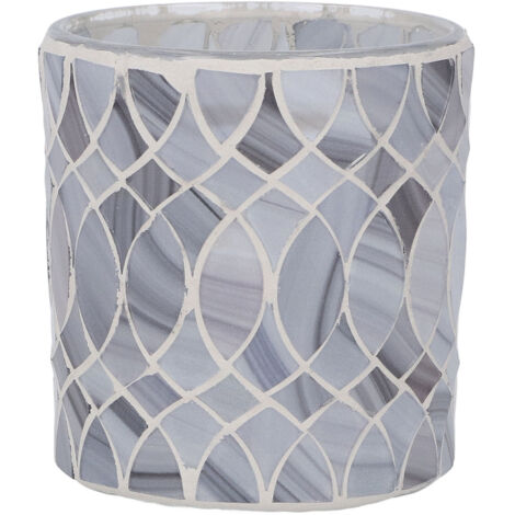 Porte-bougie en verre gris clair - Support pour bougies artisanales - Idéal pour anniversaires et fêtes