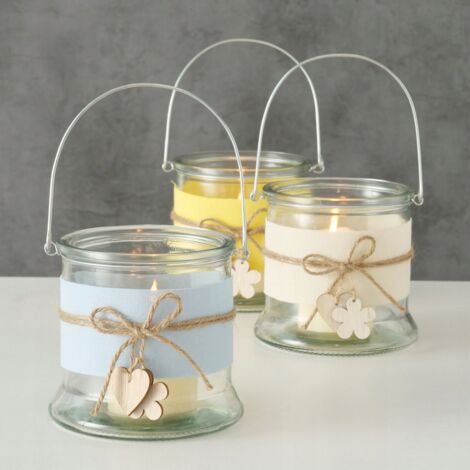 Porte-bougie en verre pour bougie chauffe-plat et fleurs 12 cm
