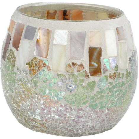 Porte-bougie en verre soufflé coquillage, boule lumineuse translucide pour bougies chauffe-plat, décoration de table