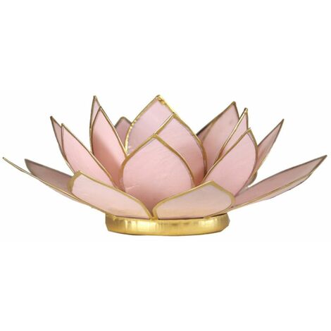 Porte Bougie Fleur de Lotus rose pastel