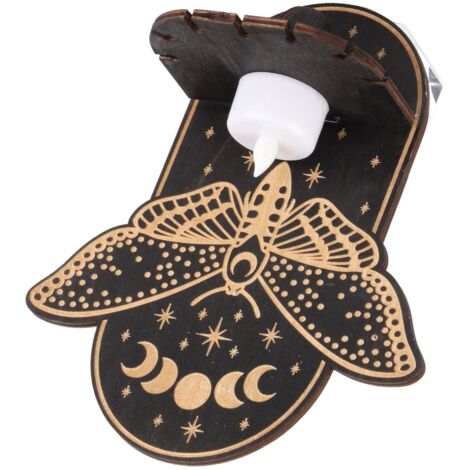 Porte-bougie LED Animal Hangé en Bois, Décoration Murale Unique, Porteur de Méditation avec Support Cristal, Chandelier pour Décor Domestique