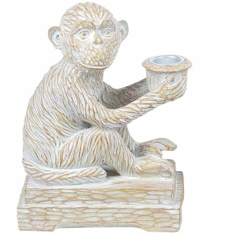 Porte-Bougie Singe en résine 18 cm