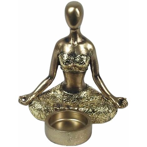 Porte-bougie statuette yoga méditation