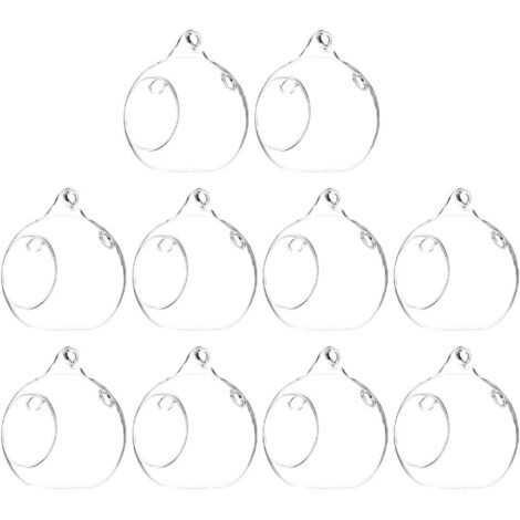 Porte Bougie Suspendu Verre Transparent Support Simple pour