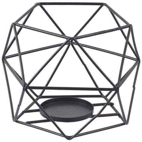 Porte-bougies chauffe-plat de forme géométrique, adaptés aux mariages, à Noël et à la décoration de table à la maison, noirs.