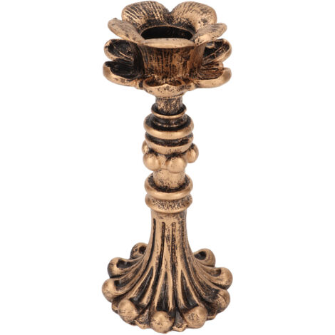 Porte-bougies en bronze sculpté vintage pour mariage et anniversaire, support bougie pilier décoratif.