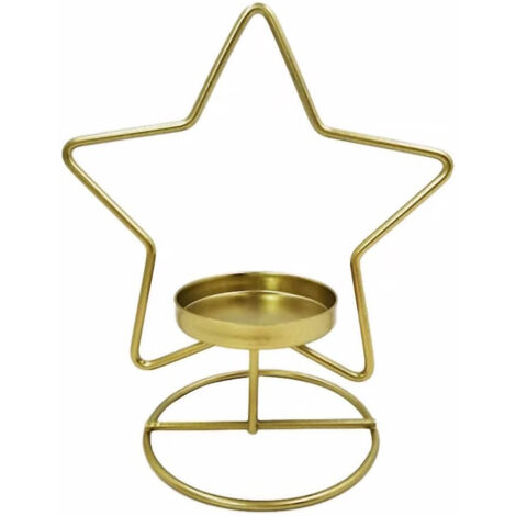 Porte-bougies en Fer Forgé Étoile, Support pour Bougies Effilées, Décoration de Table pour Mariage, Salle à Manger ou Fête, Décoration d'Intérieur