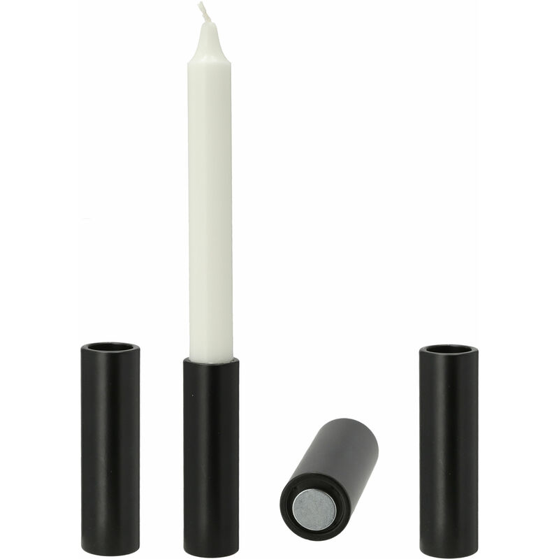 Spetebo - Porte-bougies à tige avec aimant - set de 4 / noir - taille : 10 cm (grand / noir)