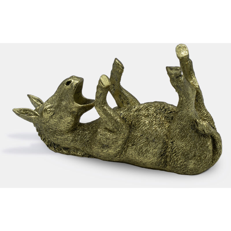 Porte-bouteille âne en or - env. 29 x 10 cm - âne buvant / animal assoiffé