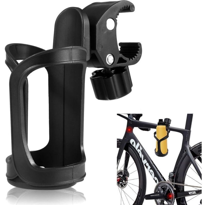 Porte-Bouteille de vélo Universel Rotation 360 Degrés Réglable Porte-Gobelet Porte-Bouteille de Vélo Porte Bidon Gourde VTT pour Chariots, Vélos de