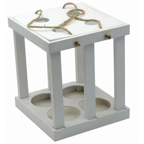 Porte-bouteille de vin en bois blanc cm22,2x22,3h25,5
