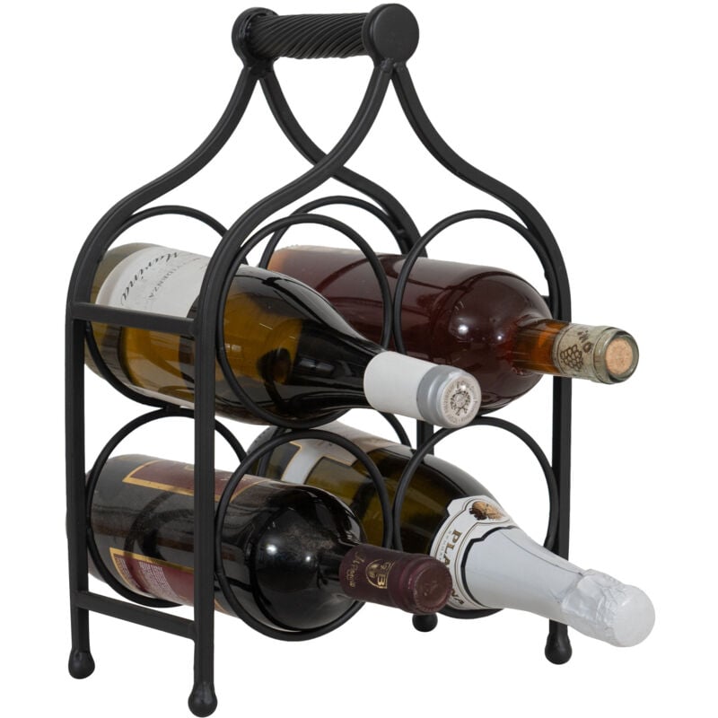 Biscottini - Porte-bouteille de vin en fer Porte-bouteilles de table 35x24 cm Casier à Vin de comptoir Porte-bouteilles de cuisine Cave à vin