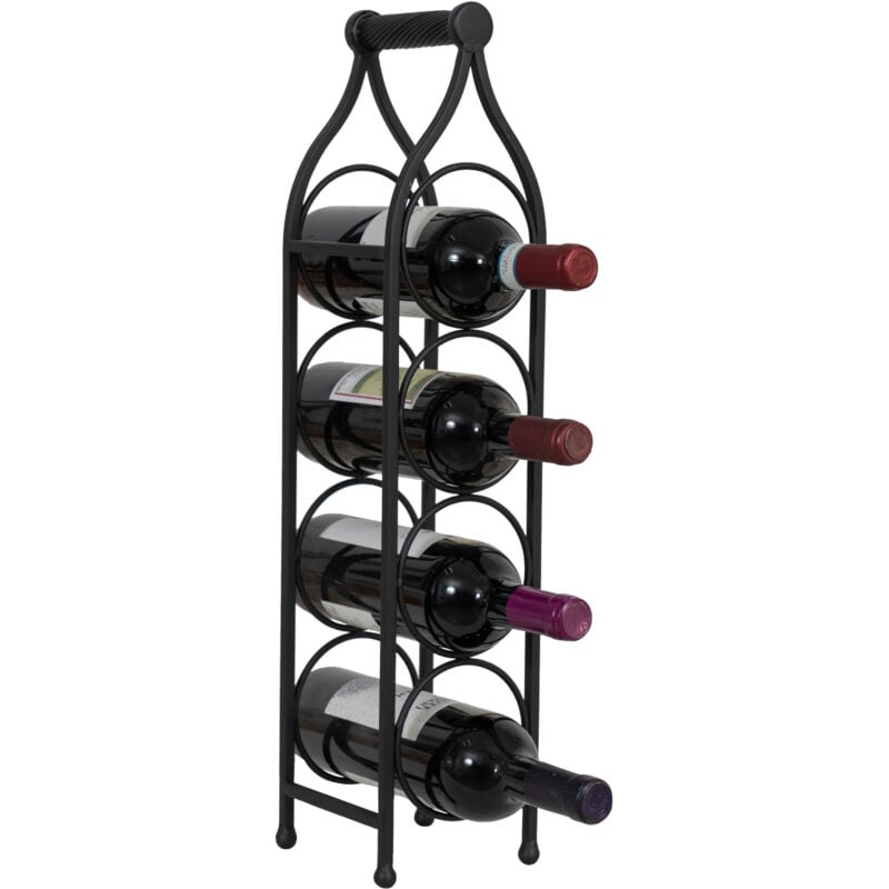 Biscottini - Porte-bouteille de vin en fer Porte-bouteilles de table 58x13 cm Casier à Vin de comptoir Porte-bouteilles de cuisine Cave à vin