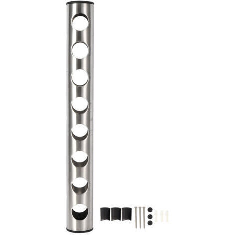 Porte-bouteille de vin rouge Vertical mural en acier inoxydable, support pour fournitures de Bar domestique, argent 8 trous