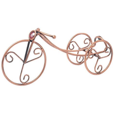 Porte-bouteille de vin vintage en forme de tricycle en fer forgé, support à bouteilles pour comptoir, rangement décoratif pour cuisine, bar et maison.