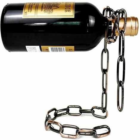 Porte-bouteille en métal suspendu, chane créative en fer, pour vin rouge, rétro, Bar, armoire, présentoir, décorations pour la maison,bronze