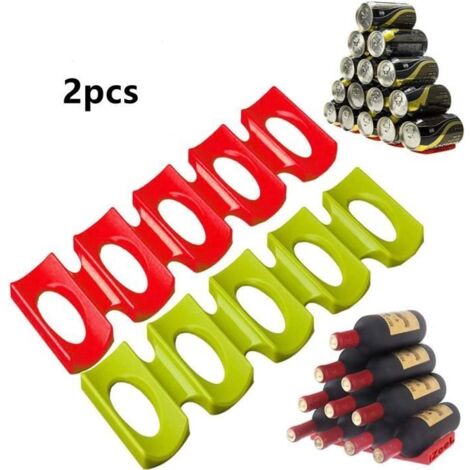 Porte Bouteille Frigo - Non spécifié - 2pcs - Silicone - Rouge - Empilable et facile à nettoyer