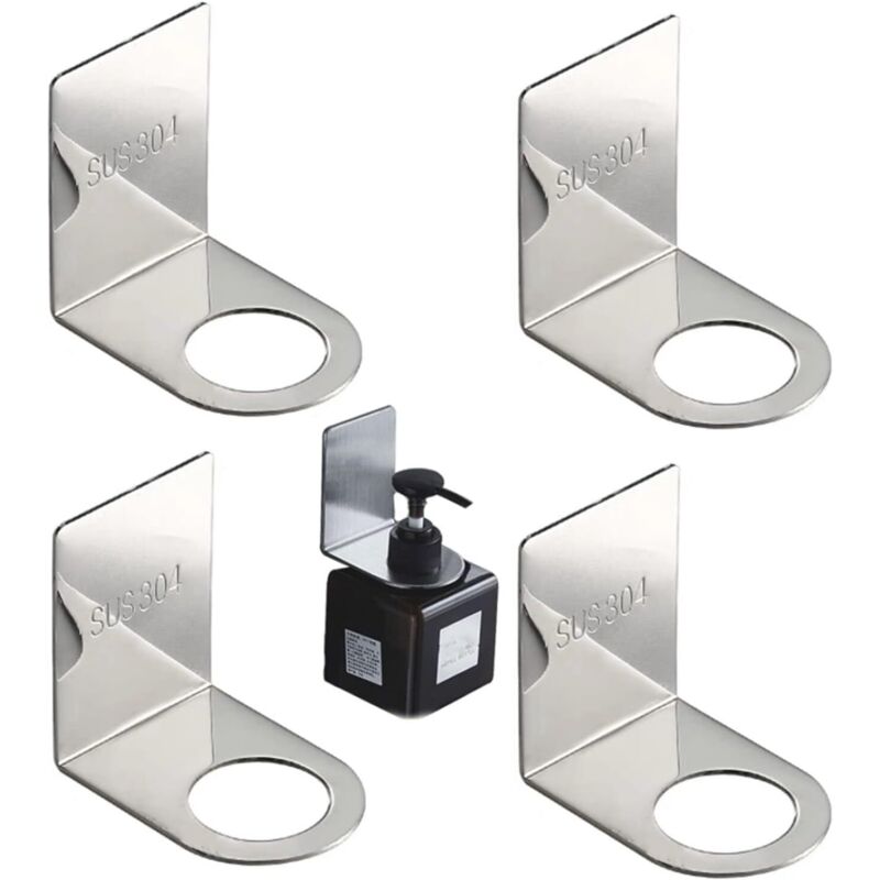 Porte Bouteille Gel Douche, 4Pcs Support Mural à Pompe, Porte Distributeur Savon Mural pour Les Accessoires de Distributeur de Savon de Cuisine de