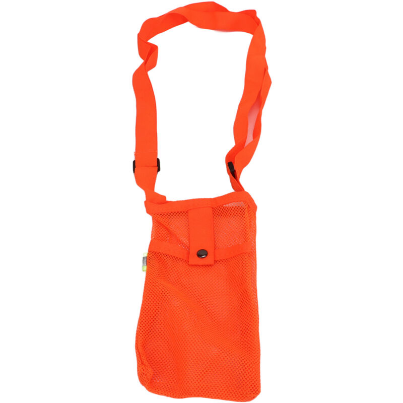 Porte-bouteille portable en filet avec bandoulière réglable pour le sport en extérieur, orange fluo