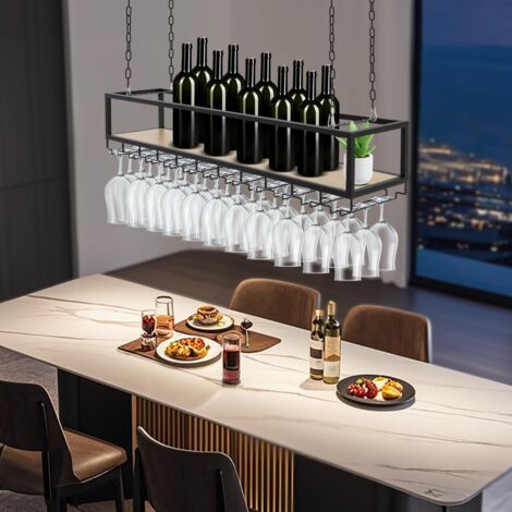 Porte-bouteilles 110cm Porte-bouteilles Porte-verres suspendu Porte-bouteilles suspendu Porte-verres suspendu