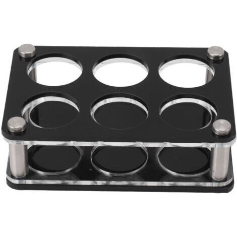 Porte-bouteilles acrylique résistant aux chocs pour bar domestique, support décoratif 6 bouteilles (2x3) avec porte-gobelets intégré