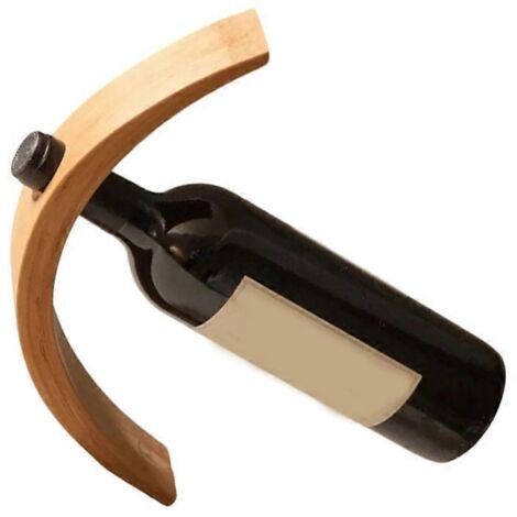 Porte-bouteilles Bamboo Balance, présentoir décoratif et créatif pour une bouteille de vin